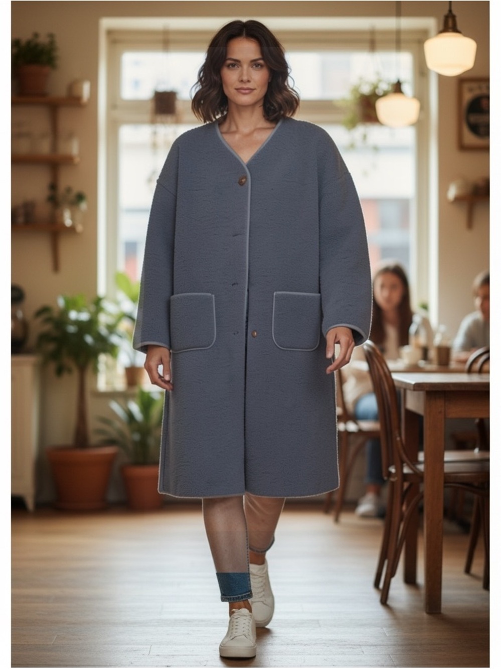 Women's long fleece Sherpa